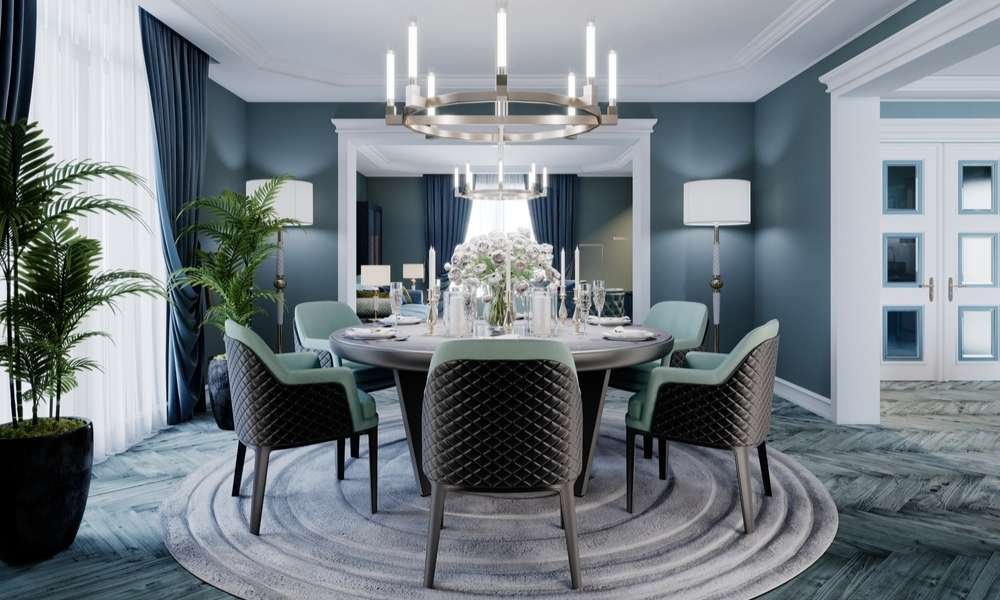 large dining room wall using color
