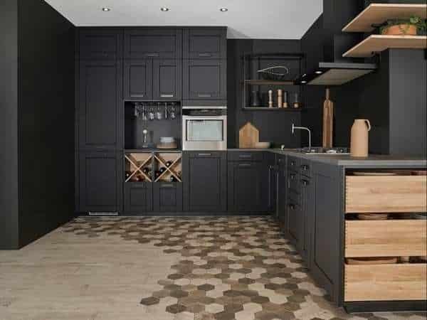 Black Kitchen Floor