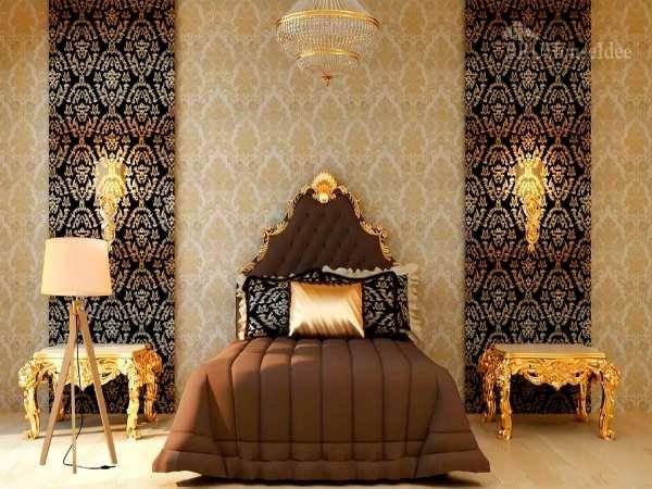 Floor Lamp in Gold Bedroom