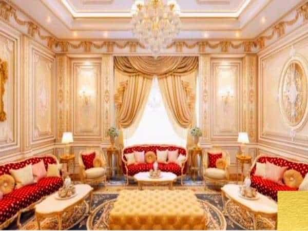 Gold Living Room in Royal Style