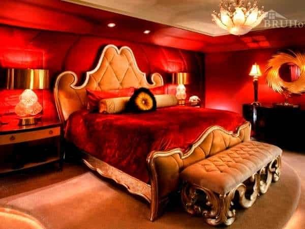 Red Gold Bedroom Designs