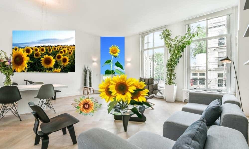 Sunflower Living Room Decor Ideas