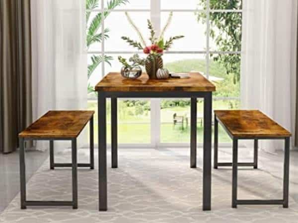 AWQM Dining Room Table Set with 2 Benches