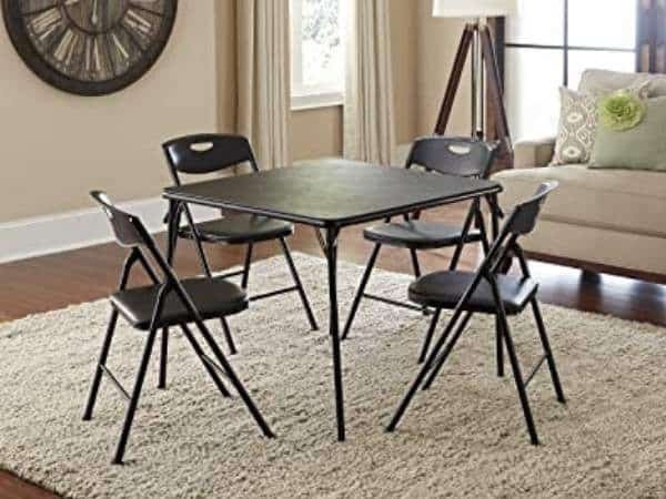 COSCO 5-Piece Folding Dining Table Sets with 4 Chairs