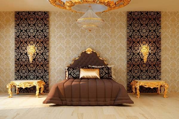 Gold  Bedroom Furniture Placement