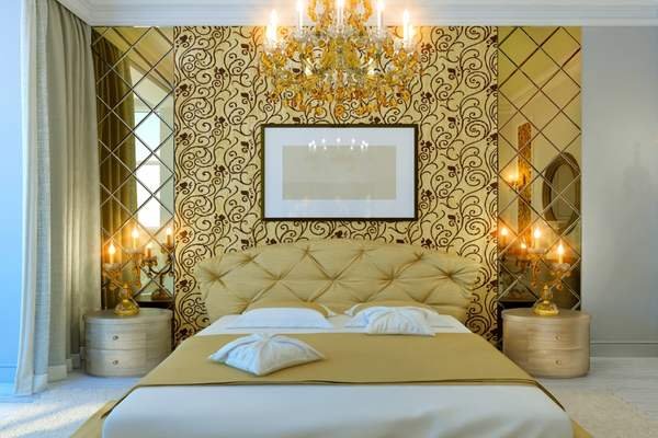  chandelier light to White And Gold Bedroom