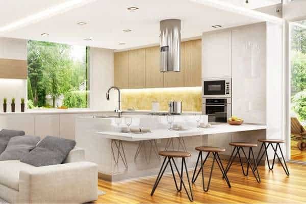 Install a golden faucet function to enhance the kitchen design