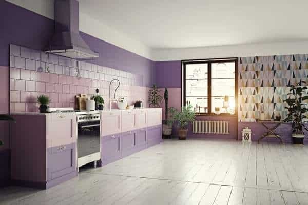 You can have a trendy backsplash in your kitchen in Modern big kitchen design
