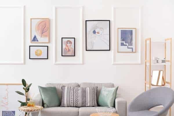 Decorating with Artwork and Wall Decor For Gray Living Room