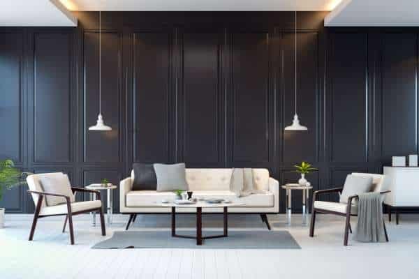 use vertical lines to enhance heightfor how to decorate a tall wall in living room