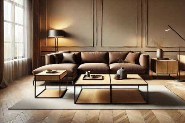 Choosing the Right Coffee Table and Side Tables For brown couches