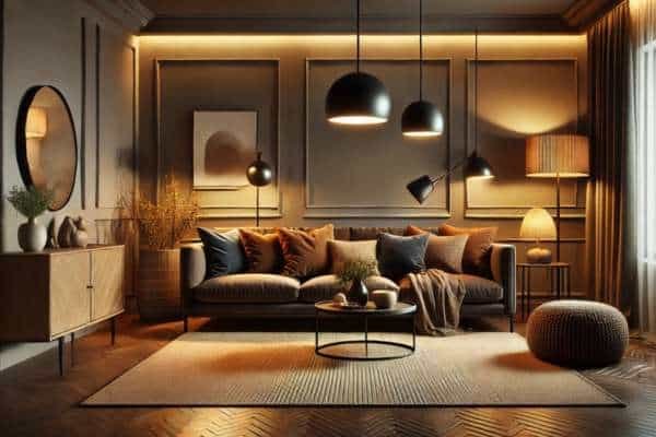 Lighting Your Living Room to Enhance Dark Brown Couches