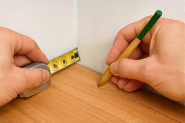 Measuring Your Corner and Shelf Length To Miter Corner Shelves With Uneven Edge