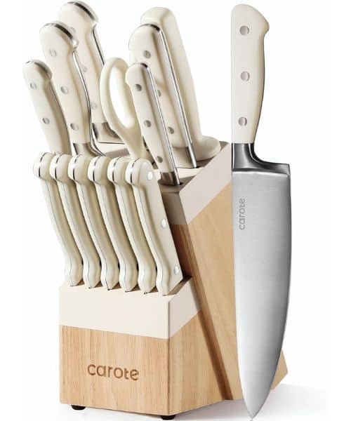 CAROTE 14-Piece Knife Set with Block