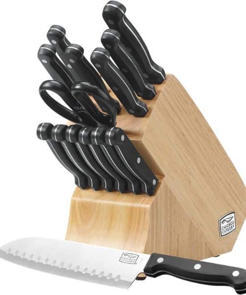 Chicago Cutlery Essentials 15-Piece Stainless Steel Kitchen Knife Block Set